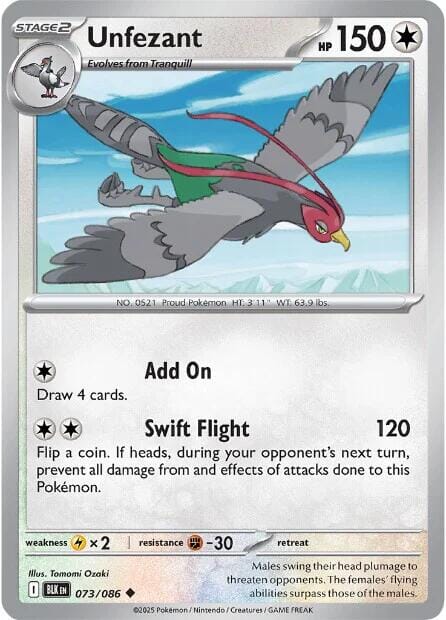 Unfezant (073/086) [Scarlet & Violet: Black Bolt] Pokemon Single Pokémon  | Multizone: Comics And Games