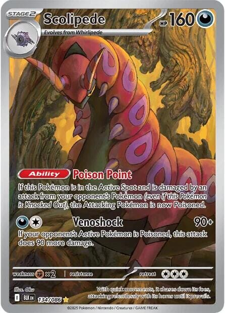 Scolipede (134/086) [Scarlet & Violet: Black Bolt] Pokemon Single Pokémon  | Multizone: Comics And Games
