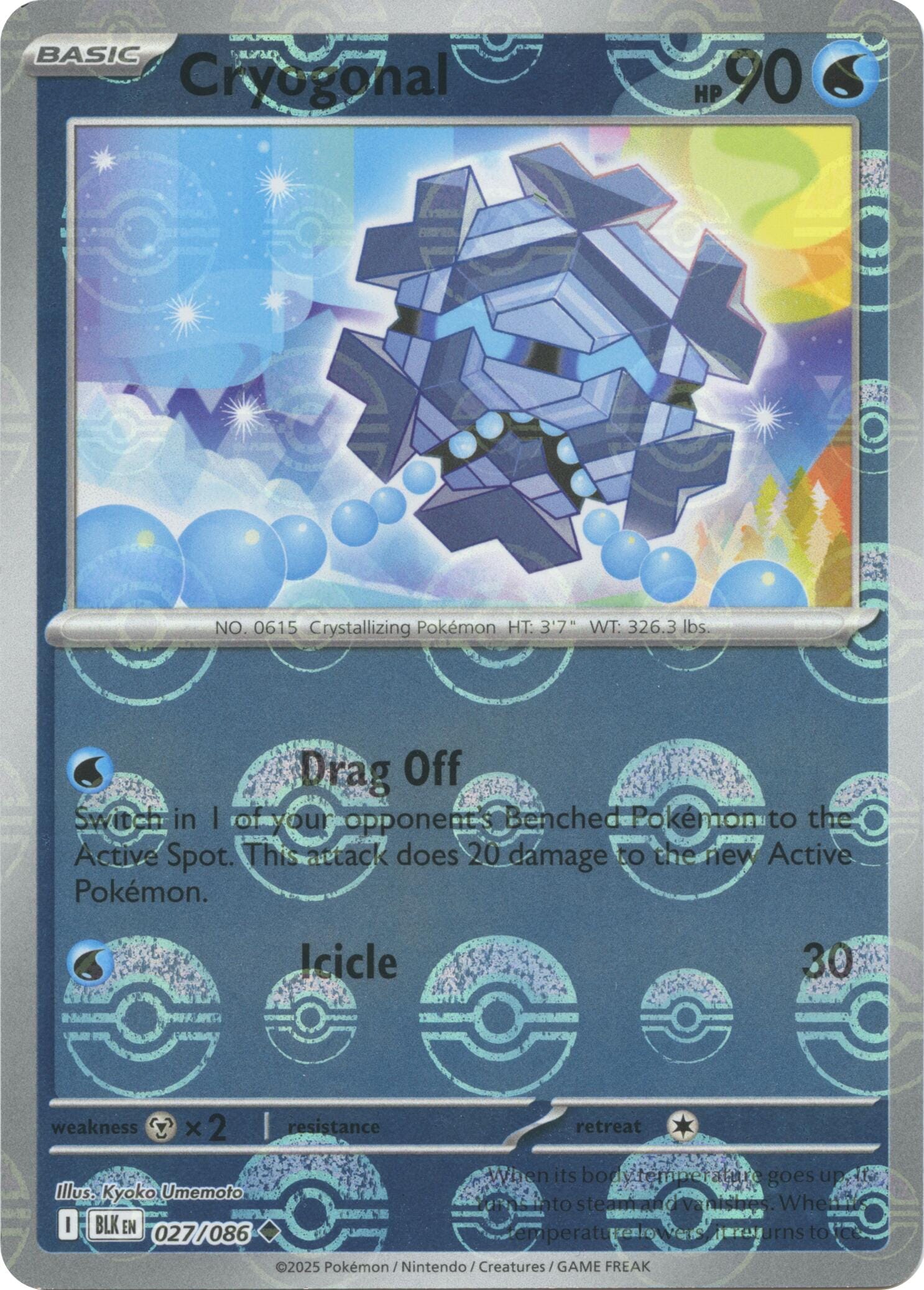 Cryogonal (027/086) (Poke Ball Pattern) [Scarlet & Violet: Black Bolt] Pokemon Single Pokémon  | Multizone: Comics And Games
