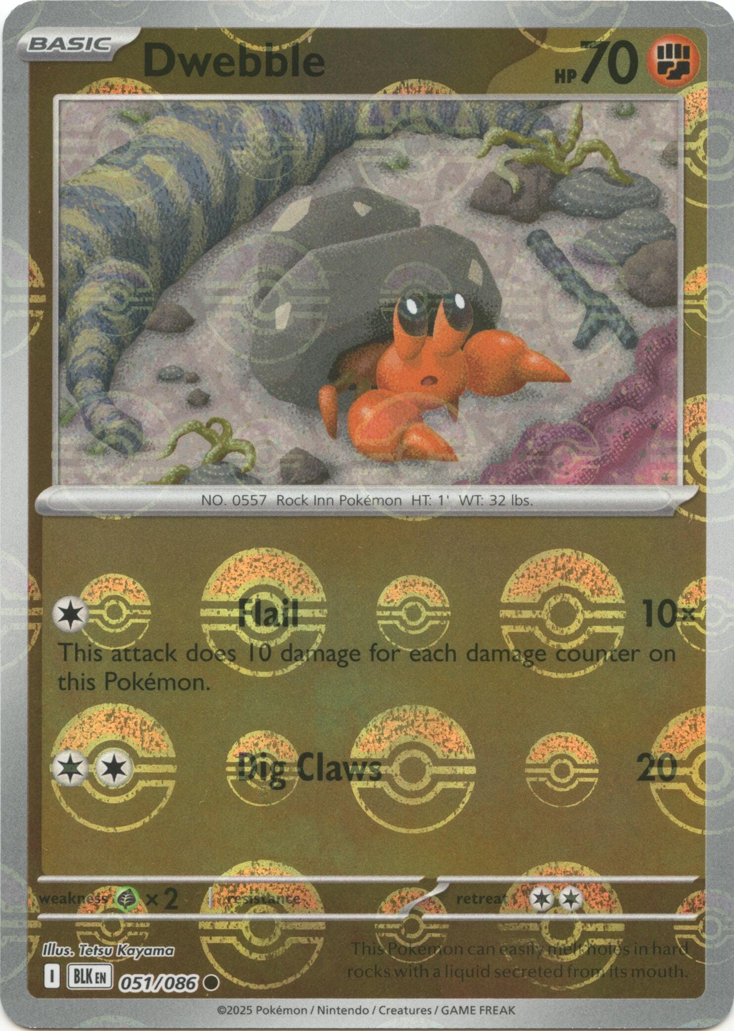 Dwebble (051/086) (Poke Ball Pattern) [Scarlet & Violet: Black Bolt] Pokemon Single Pokémon  | Multizone: Comics And Games