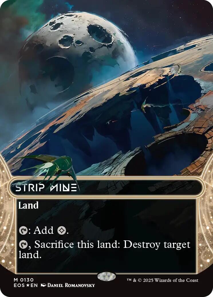Strip Mine (0130) (Borderless) (Galaxy Foil) [Edge of Eternities: Stellar Sights] MTG Single Magic: The Gathering  | Multizone: Comics And Games