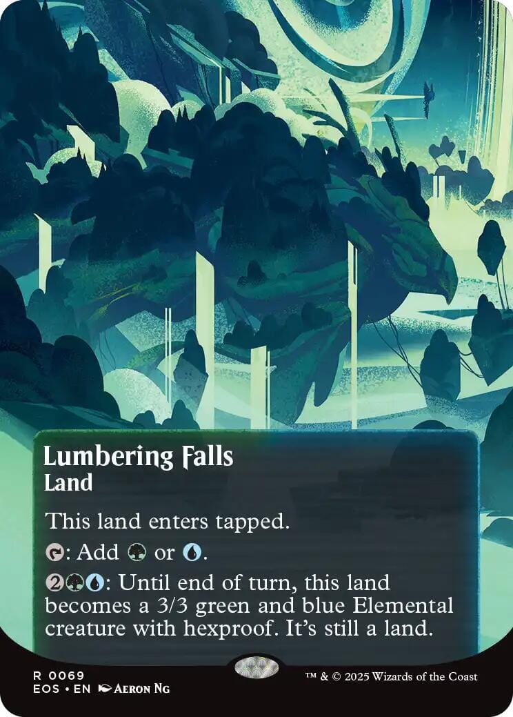 Lumbering Falls (0069) (Borderless) [Edge of Eternities: Stellar Sights] MTG Single Magic: The Gathering  | Multizone: Comics And Games