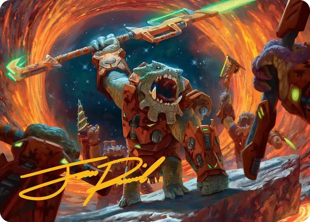 Frontline War-Rager Art Card (Gold-Stamped Signature) [Edge of Eternities Art Series] MTG Single Magic: The Gathering  | Multizone: Comics And Games