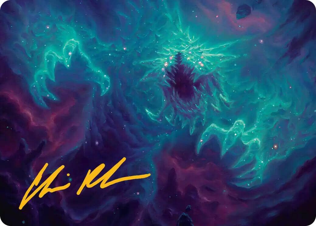 Cosmogoyf Art Card (Gold-Stamped Signature) [Edge of Eternities Art Series] MTG Single Magic: The Gathering  | Multizone: Comics And Games