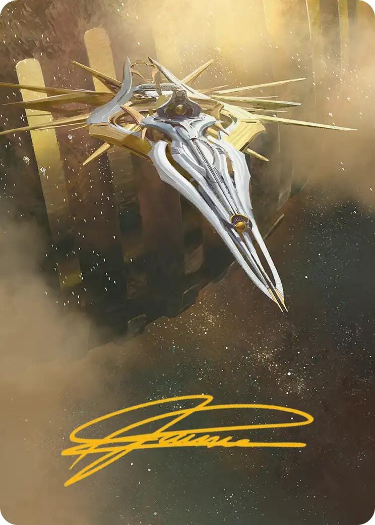 Dawnsire, Sunstar Dreadnought Art Card (Gold-Stamped Signature) [Edge of Eternities Art Series] MTG Single Magic: The Gathering  | Multizone: Comics And Games