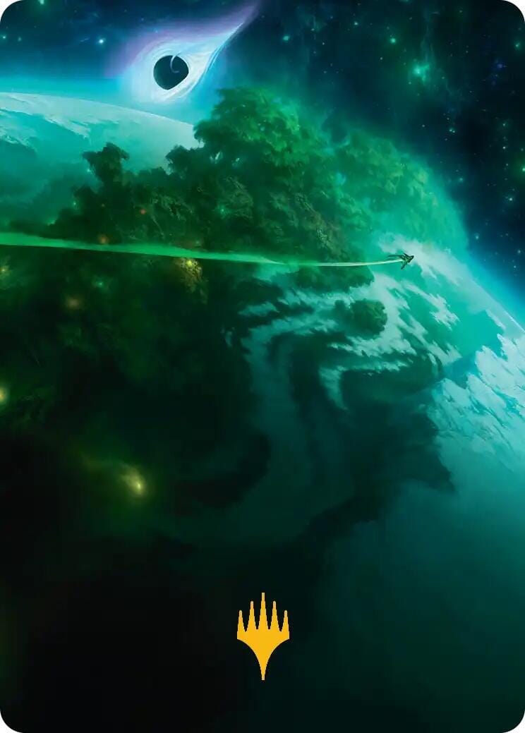Evendo, Waking Haven Art Card (Gold-Stamped Planeswalker Symbol) [Edge of Eternities Art Series] MTG Single Magic: The Gathering  | Multizone: Comics And Games
