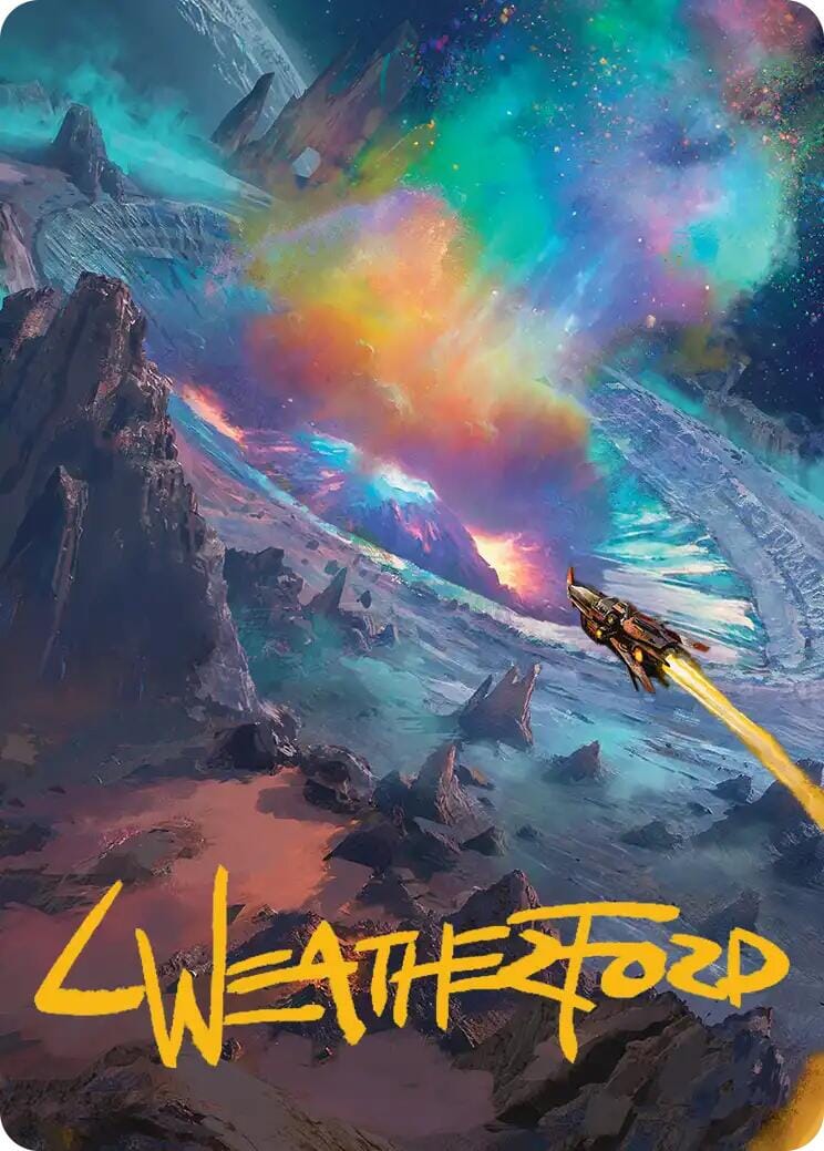Meteor Crater Art Card (Gold-Stamped Signature) [Edge of Eternities Art Series] MTG Single Magic: The Gathering  | Multizone: Comics And Games