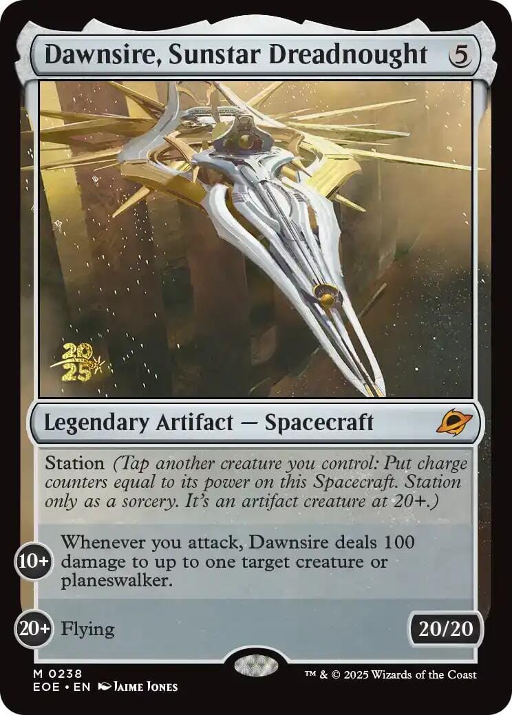 Dawnsire, Sunstar Dreadnought [Edge of Eternities Prerelease Promos] MTG Single Magic: The Gathering  | Multizone: Comics And Games