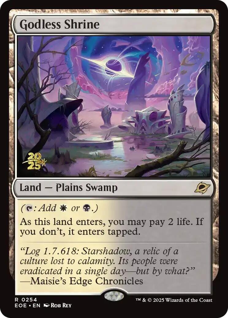 Godless Shrine [Edge of Eternities Prerelease Promos] MTG Single Magic: The Gathering  | Multizone: Comics And Games