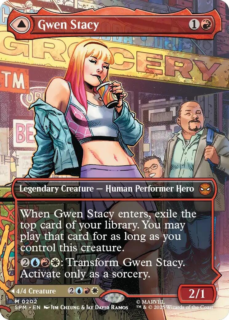 Gwen Stacy (0202) (Borderless) [Marvel's Spider-Man] MTG Single Magic: The Gathering  | Multizone: Comics And Games