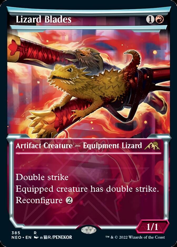 Lizard Blades (Showcase Soft Glow) [Kamigawa: Neon Dynasty] MTG Single Magic: The Gathering  | Multizone: Comics And Games