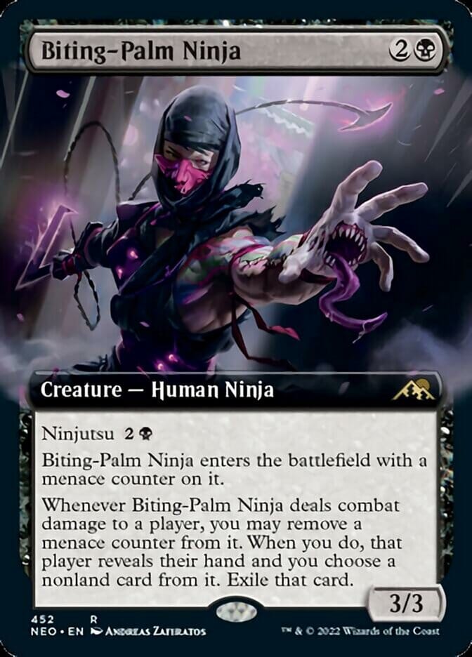 Biting-Palm Ninja (Extended Art) [Kamigawa: Neon Dynasty] MTG Single Magic: The Gathering  | Multizone: Comics And Games