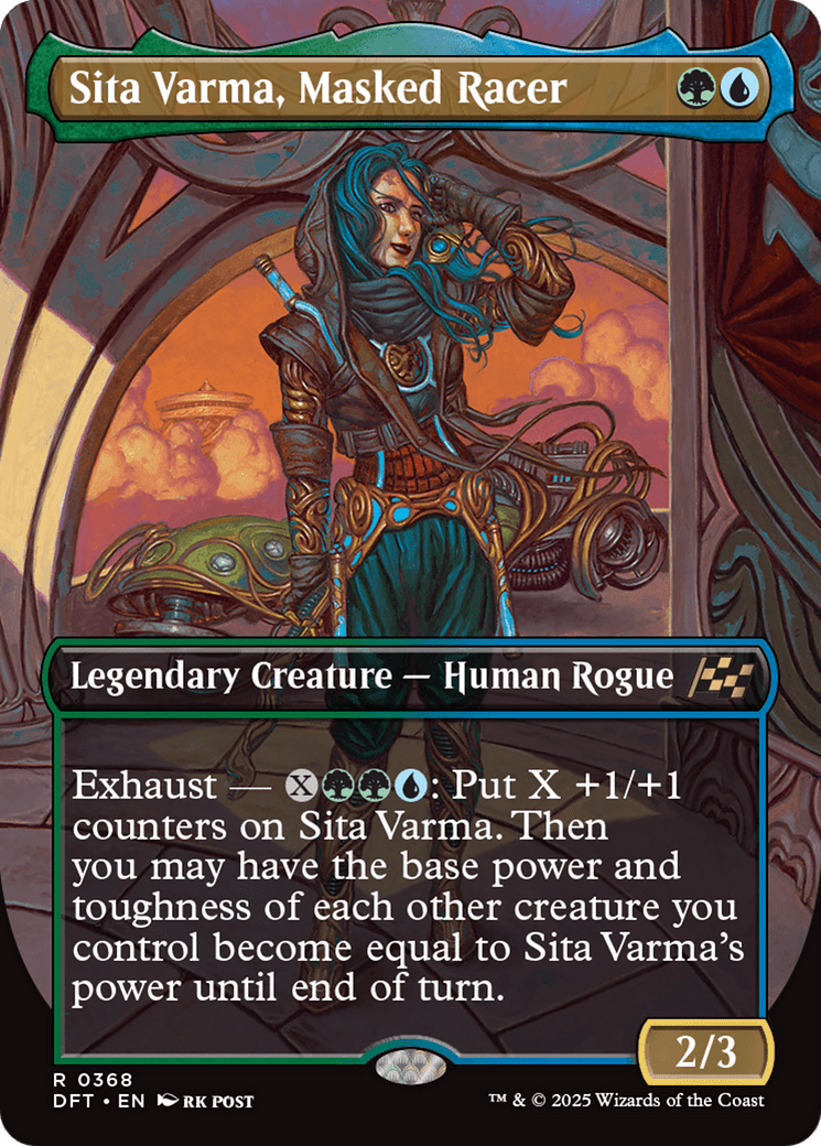 Sita Varma, Masked Racer (Borderless) [Aetherdrift] MTG Single Magic: The Gathering  | Multizone: Comics And Games