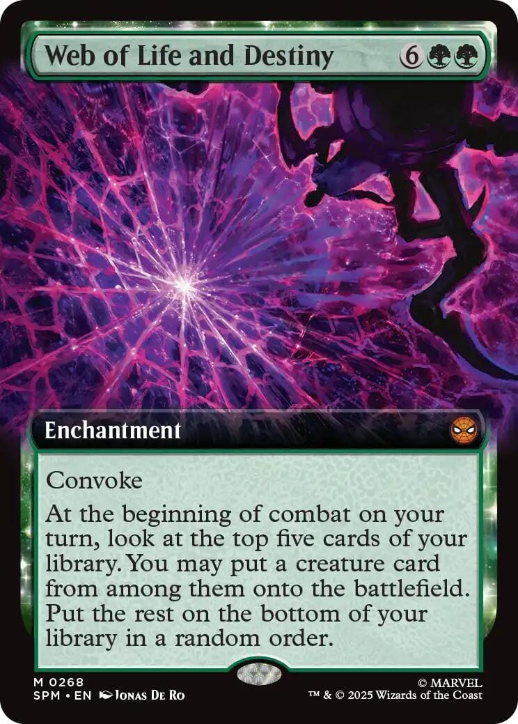 Web of Life and Destiny (Extended Art) [Marvel's Spider-Man] MTG Single Magic: The Gathering  | Multizone: Comics And Games
