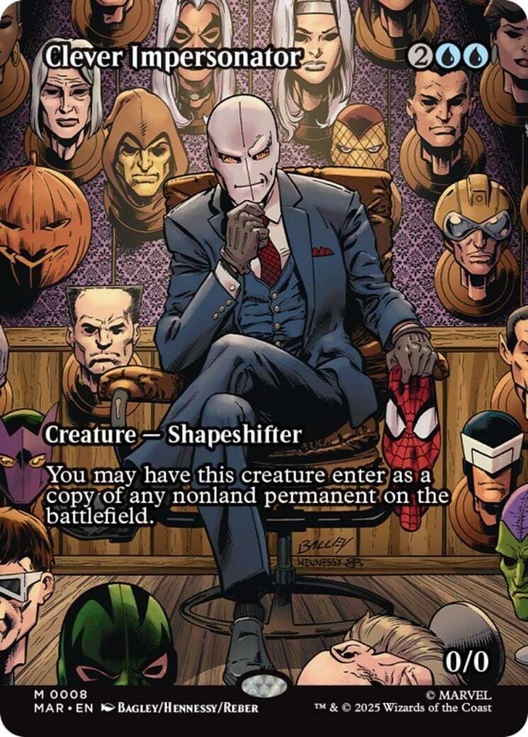 Clever Impersonator (Borderless) [Marvel Universe: Eternal-Legal] MTG Single Magic: The Gathering  | Multizone: Comics And Games