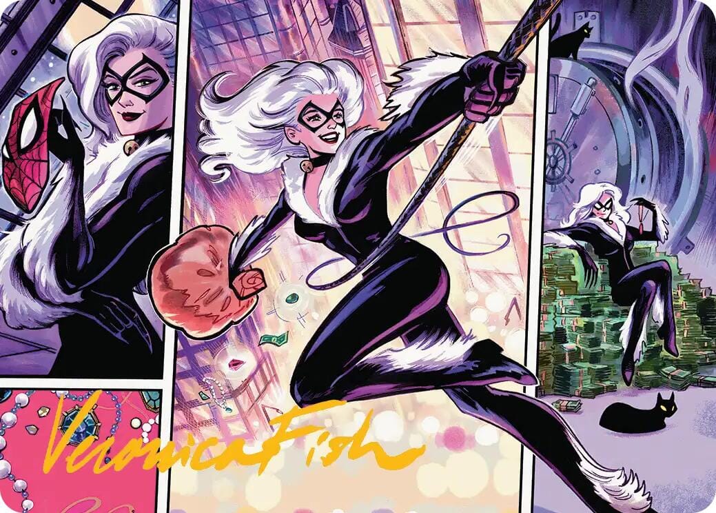 Black Cat, Cunning Thief Art Card (Gold-Stamped Signature) [Marvel's Spider-Man Art Series] MTG Single Magic: The Gathering  | Multizone: Comics And Games