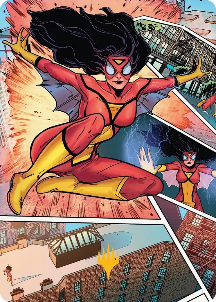 Spider-Woman, Stunning Savior Art Card (Gold-Stamped Planeswalker Symbol) [Marvel's Spider-Man Art Series] MTG Single Magic: The Gathering  | Multizone: Comics And Games