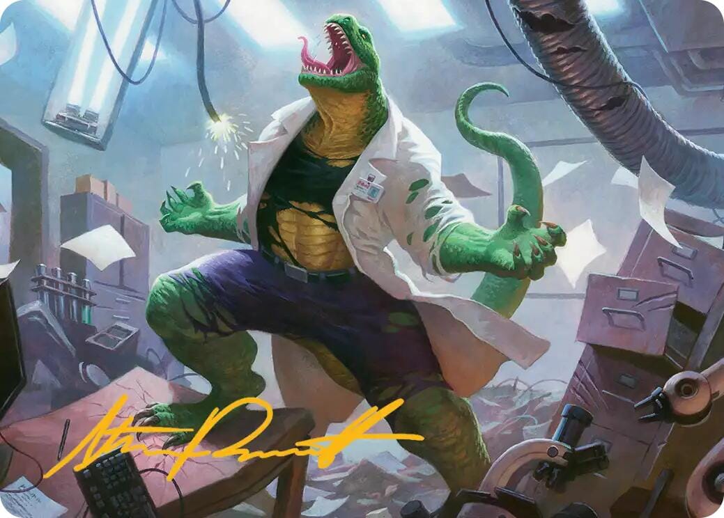 Lizard, Connors's Curse Art Card (Gold-Stamped Signature) [Marvel's Spider-Man Art Series] MTG Single Magic: The Gathering  | Multizone: Comics And Games