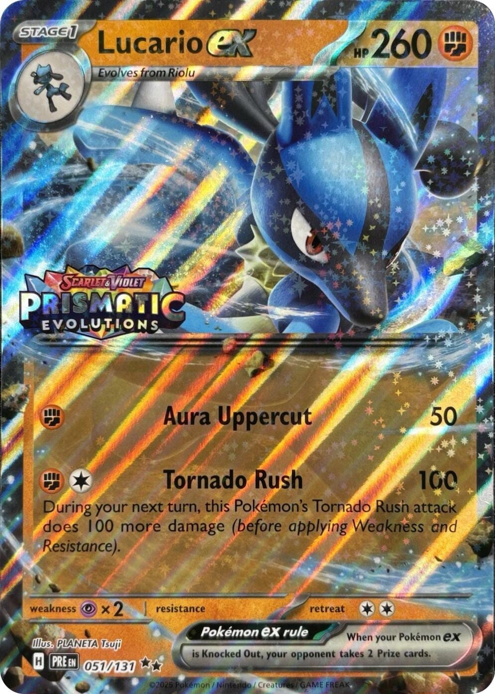 Lucario ex (051/131) (Prismatic Evolutions Stamp) [Miscellaneous Cards] Pokemon Single Pokémon  | Multizone: Comics And Games