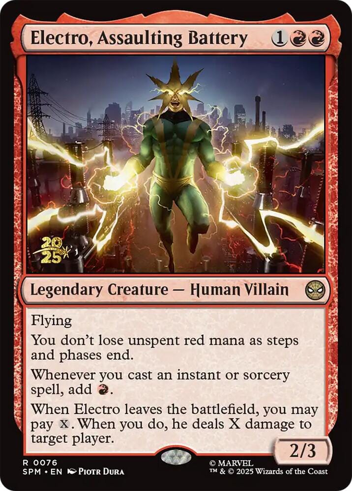 Electro, Assaulting Battery [Marvel's Spider-Man Prerelease Promos] MTG Single Magic: The Gathering  | Multizone: Comics And Games