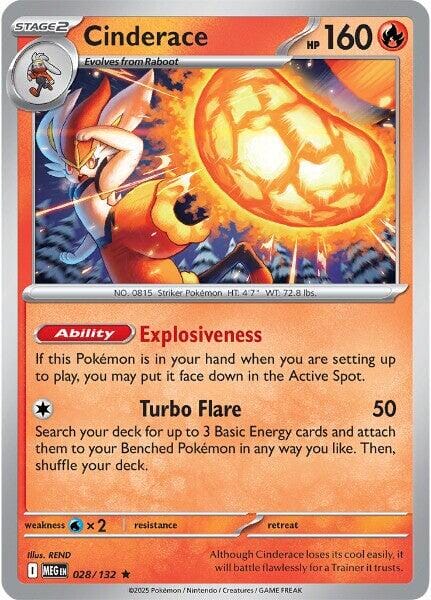 Cinderace (028/132) [Mega Evolution: Base Set] Pokemon Single Pokémon  | Multizone: Comics And Games