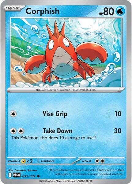 Corphish (033/132) [Mega Evolution: Base Set] Pokemon Single Pokémon  | Multizone: Comics And Games