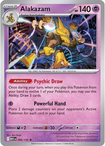 Alakazam (056/132) [Mega Evolution: Base Set] Pokemon Single Pokémon  | Multizone: Comics And Games