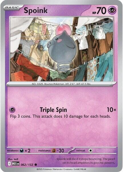 Spoink (062/132) [Mega Evolution: Base Set] Pokemon Single Pokémon  | Multizone: Comics And Games