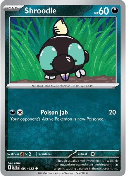Shroodle (091/132) [Mega Evolution: Base Set] Pokemon Single Pokémon  | Multizone: Comics And Games