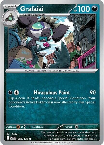 Grafaiai (092/132) [Mega Evolution: Base Set] Pokemon Single Pokémon  | Multizone: Comics And Games