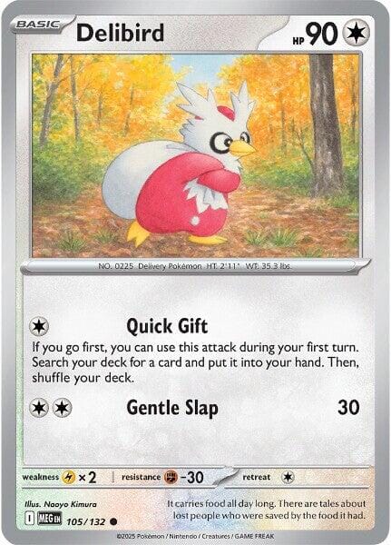 Delibird (105/132) [Mega Evolution: Base Set] Pokemon Single Pokémon  | Multizone: Comics And Games