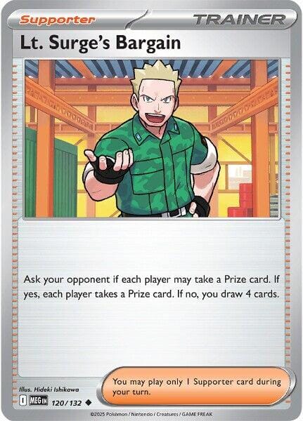 Lt. Surge's Bargain (120/132) [Mega Evolution: Base Set] Pokemon Single Pokémon  | Multizone: Comics And Games