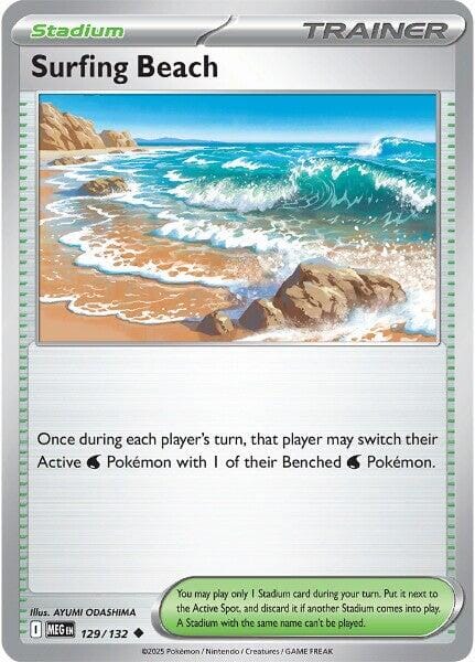 Surfing Beach (129/132) [Mega Evolution: Base Set] Pokemon Single Pokémon  | Multizone: Comics And Games