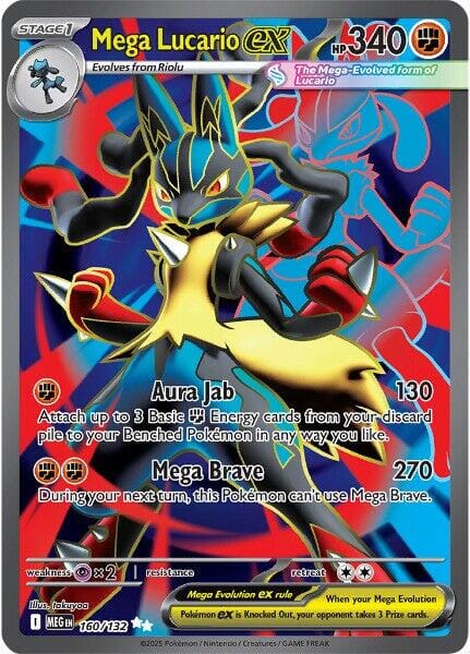 Mega Lucario ex (160/132) [Mega Evolution: Base Set] Pokemon Single Pokémon  | Multizone: Comics And Games