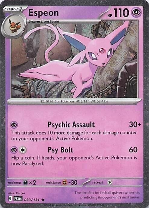 Espeon (033/131) (Cosmos Holo) [Miscellaneous Cards] Pokemon Single Pokémon  | Multizone: Comics And Games