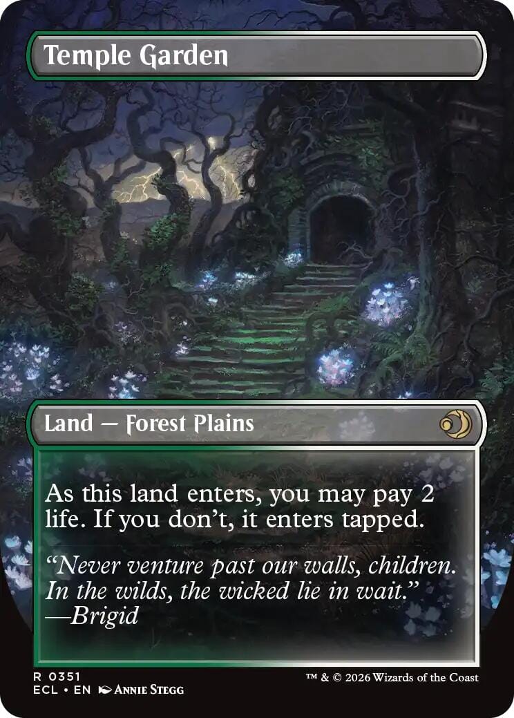 Temple Garden (Borderless) [Lorwyn Eclipsed] MTG Single Magic: The Gathering  | Multizone: Comics And Games