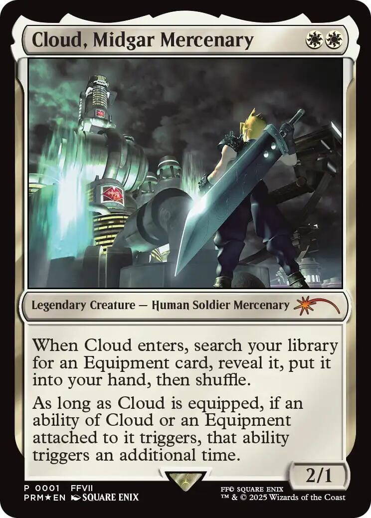 Cloud, Midgar Mercenary (Borderless) [Pro Tour Promos] MTG Single Magic: The Gathering  | Multizone: Comics And Games