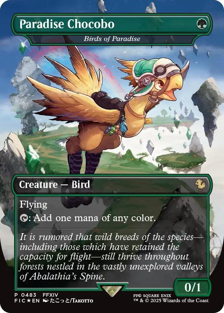 Paradise Chocobo - Birds of Paradise (Borderless) [FINAL FANTASY Commander] MTG Single Magic: The Gathering  | Multizone: Comics And Games