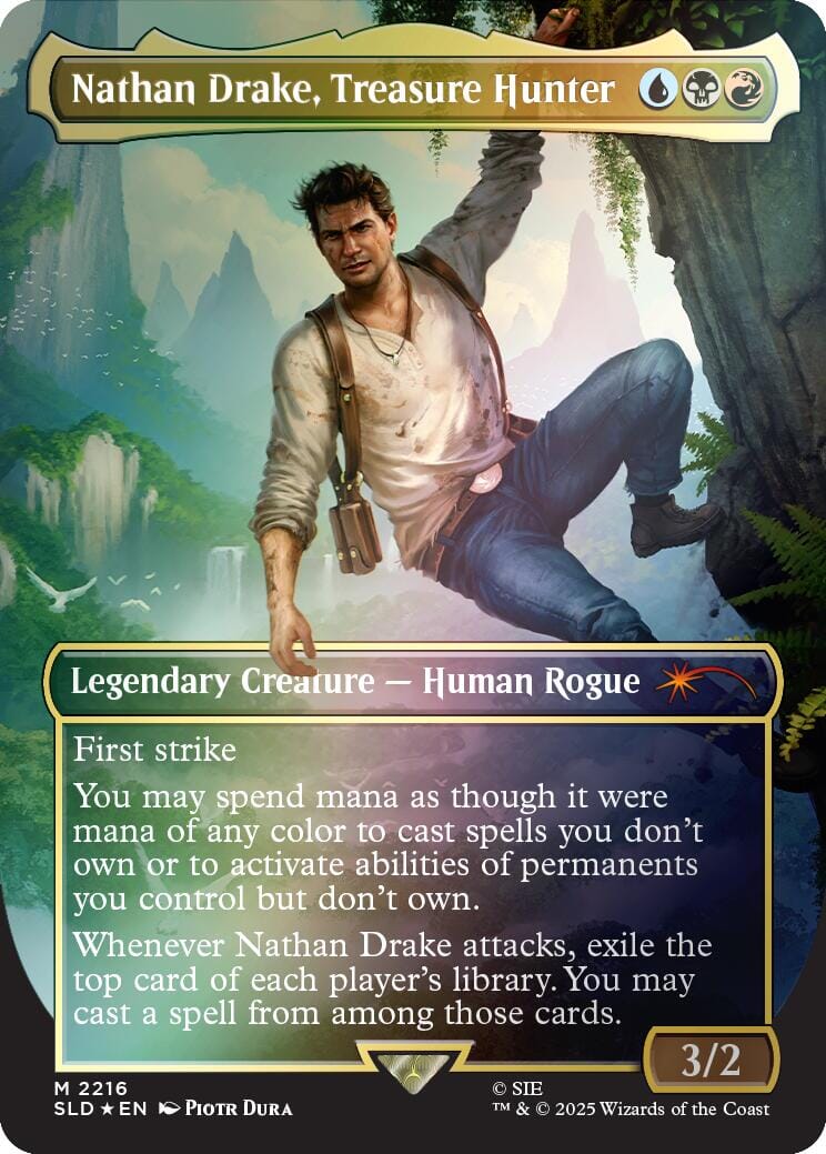 Nathan Drake, Treasure Hunter (Rainbow Foil) [Secret Lair Drop Series] MTG Single Magic: The Gathering  | Multizone: Comics And Games