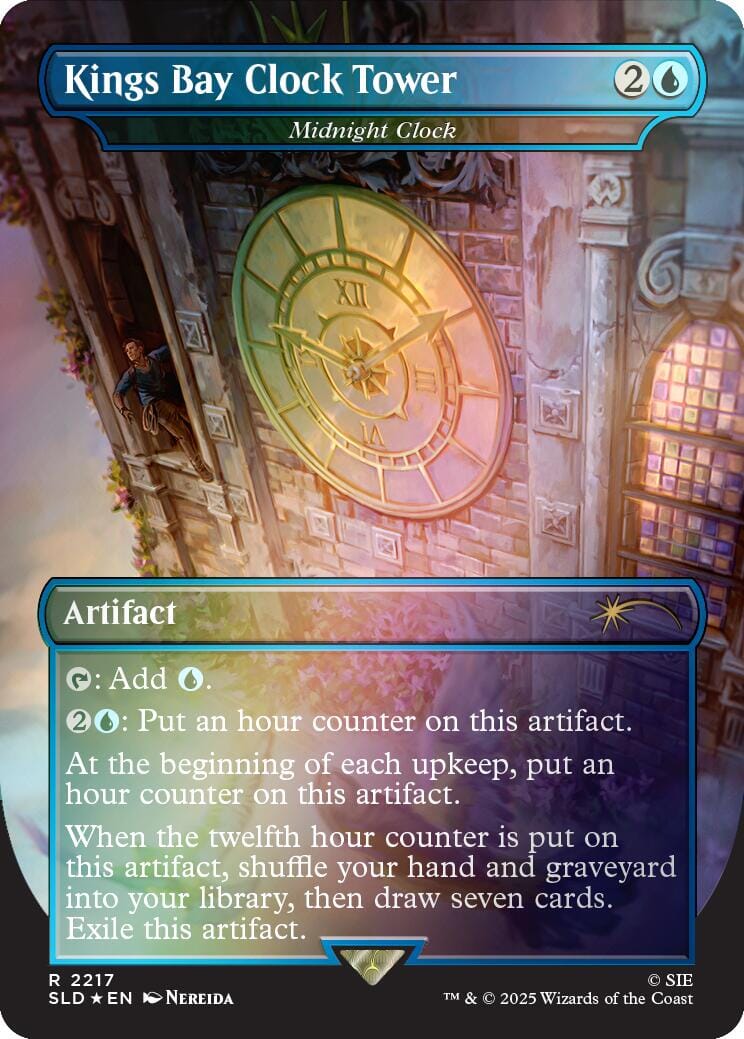 Kings Bay Clock Tower - Midnight Clock (Rainbow Foil) [Secret Lair Drop Series] MTG Single Magic: The Gathering  | Multizone: Comics And Games