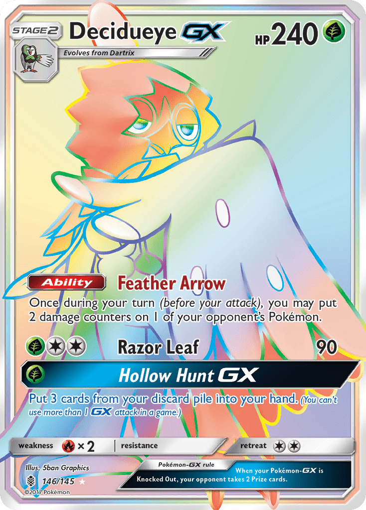 Decidueye GX (146/145) [Sun & Moon: Guardians Rising] Pokemon Single Pokémon  | Multizone: Comics And Games
