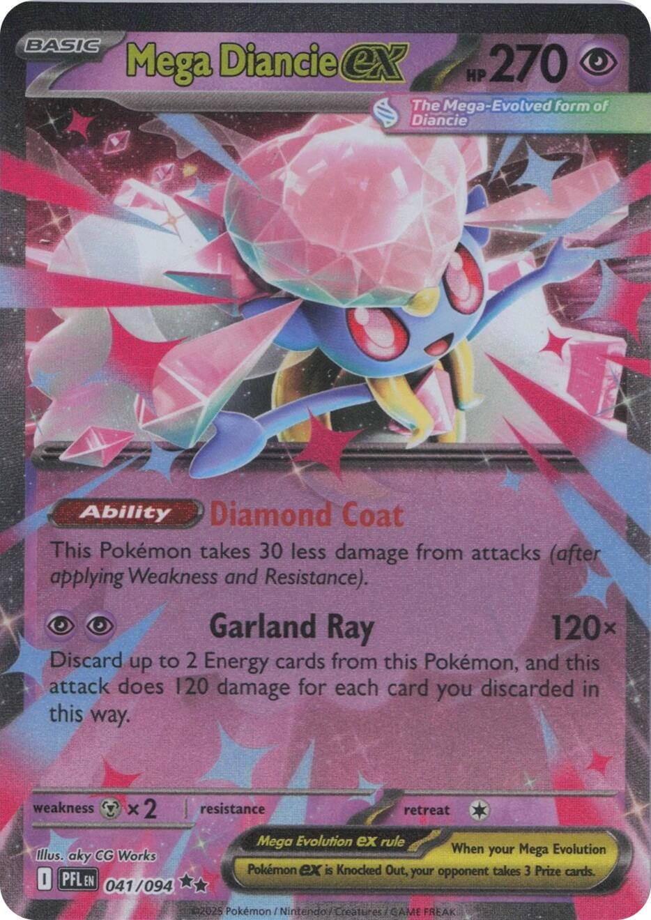 Mega Diancie ex (041/094) [Mega Evolution: Phantasmal Flames] Pokemon Single Pokémon  | Multizone: Comics And Games