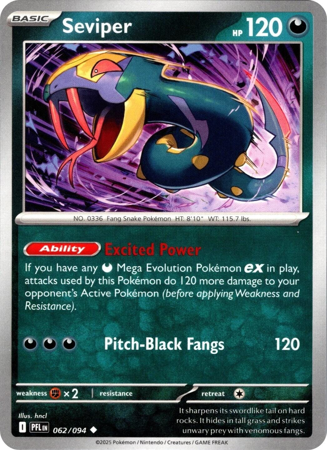 Seviper (062/094) [Mega Evolution: Phantasmal Flames] Pokemon Single Pokémon  | Multizone: Comics And Games