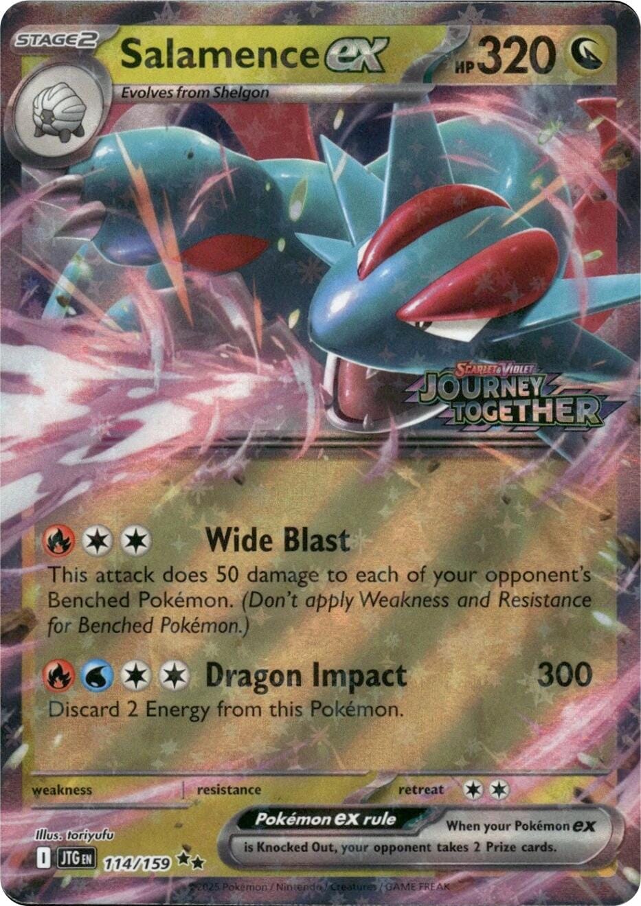 Salamence ex (114/159) (Journey Together Stamped) [Scarlet & Violet: Journey Together] Pokemon Single Pokémon  | Multizone: Comics And Games