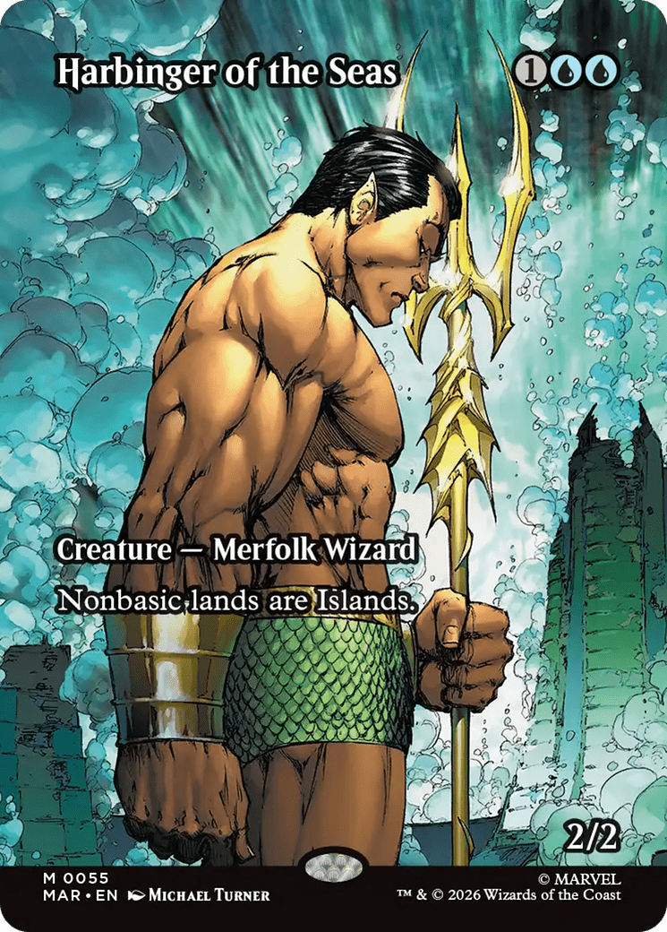 Harbinger of the Seas (Borderless) [Marvel Universe: Eternal-Legal] MTG Single Magic: The Gathering  | Multizone: Comics And Games