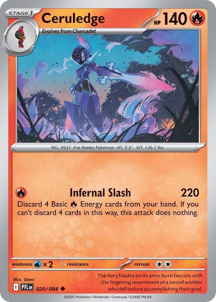 Ceruledge (020/094) [Mega Evolution: Phantasmal Flames] Pokemon Single Pokémon  | Multizone: Comics And Games