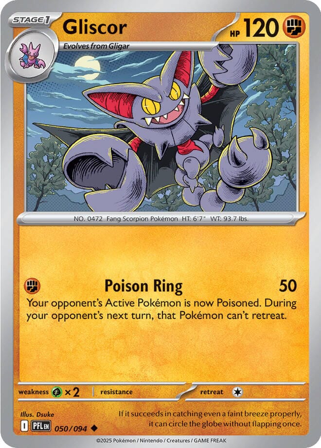 Gliscor (050/094) [Mega Evolution: Phantasmal Flames] Pokemon Single Pokémon  | Multizone: Comics And Games