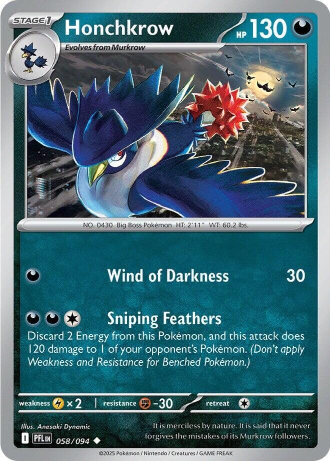 Honchkrow (058/094) [Mega Evolution: Phantasmal Flames] Pokemon Single Pokémon  | Multizone: Comics And Games