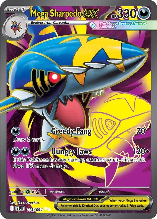 Mega Sharpedo ex (113/094) [Mega Evolution: Phantasmal Flames] Pokemon Single Pokémon  | Multizone: Comics And Games