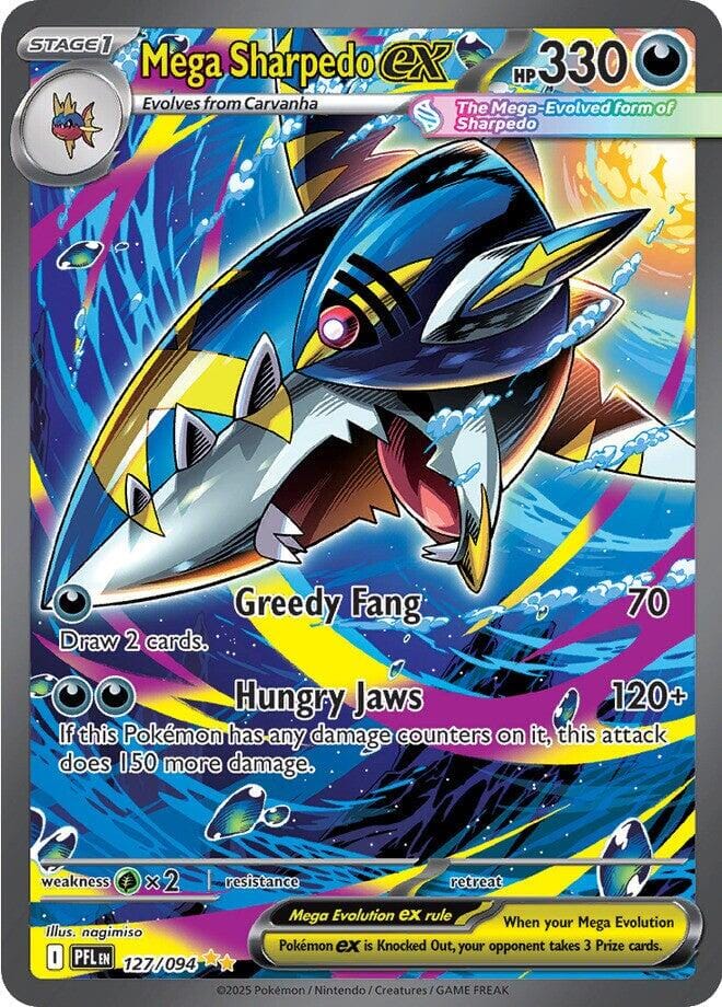 Mega Sharpedo ex (127/094) [Mega Evolution: Phantasmal Flames] Pokemon Single Pokémon  | Multizone: Comics And Games